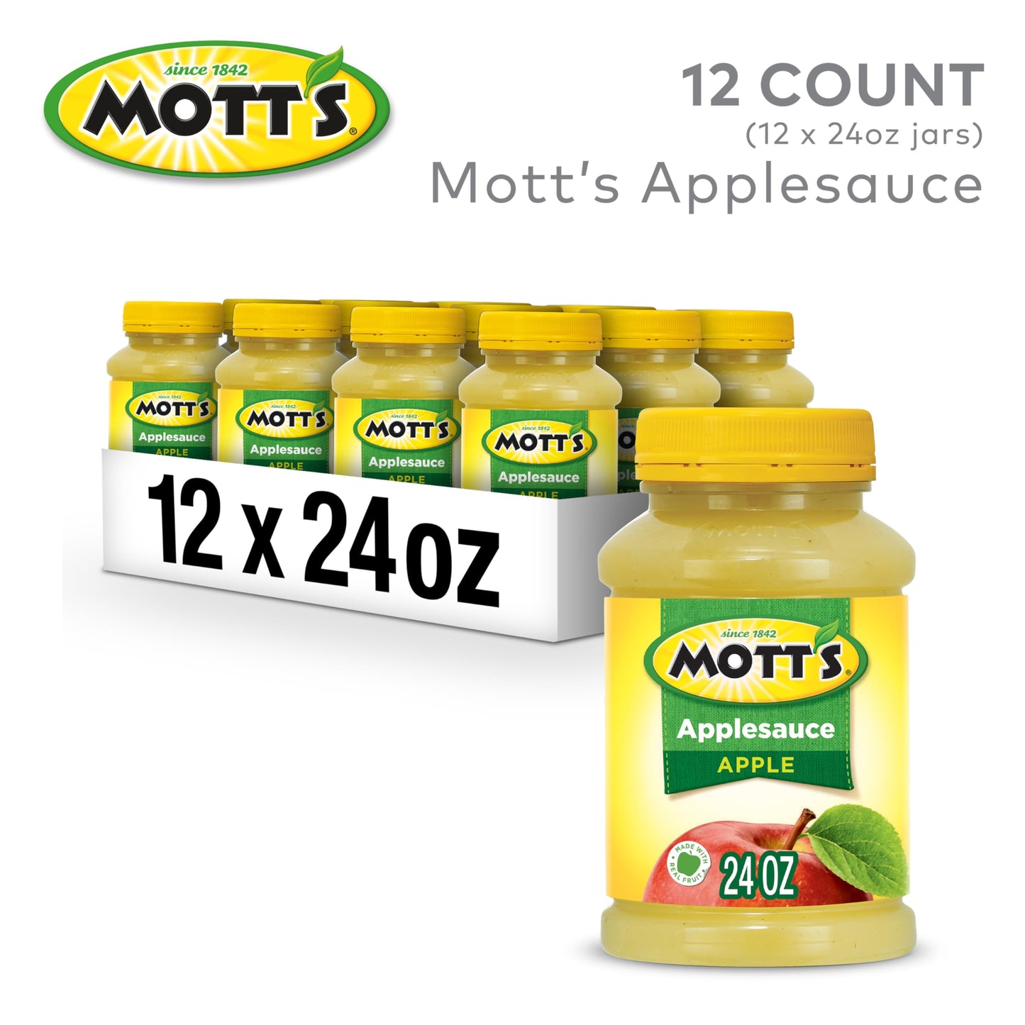 Motts Applesauce, 24 Oz Jars (Pack Of 12)