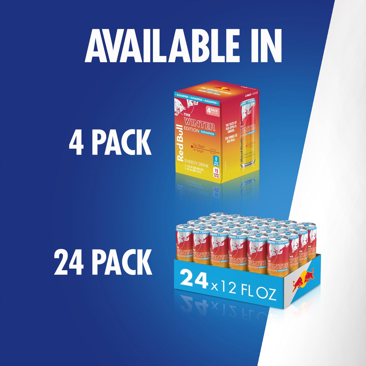 Red Bull Sugar-Free Fuji Apple and Ginger Winter Edition Energy Drink  with 80mg Caffeine plus Taurine & B Vitamins  12 Fl Oz  6 Packs of 4 Cans (Pack of 24)