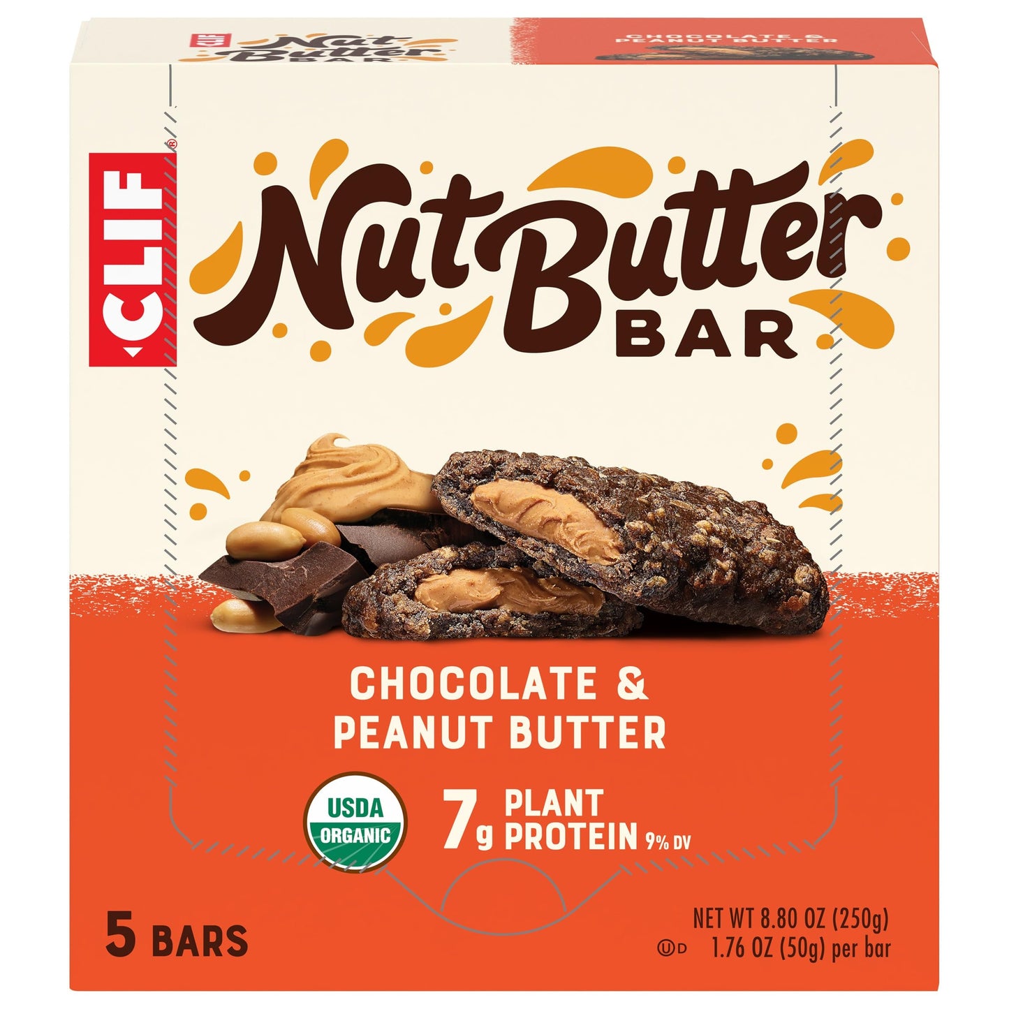 Clif Nut Butter Bar - Chocolate Peanut Butter - Filled Energy Bars - Non-Gmo - Usda Organic - Plant-Based - Low Glycemic - 1.76
