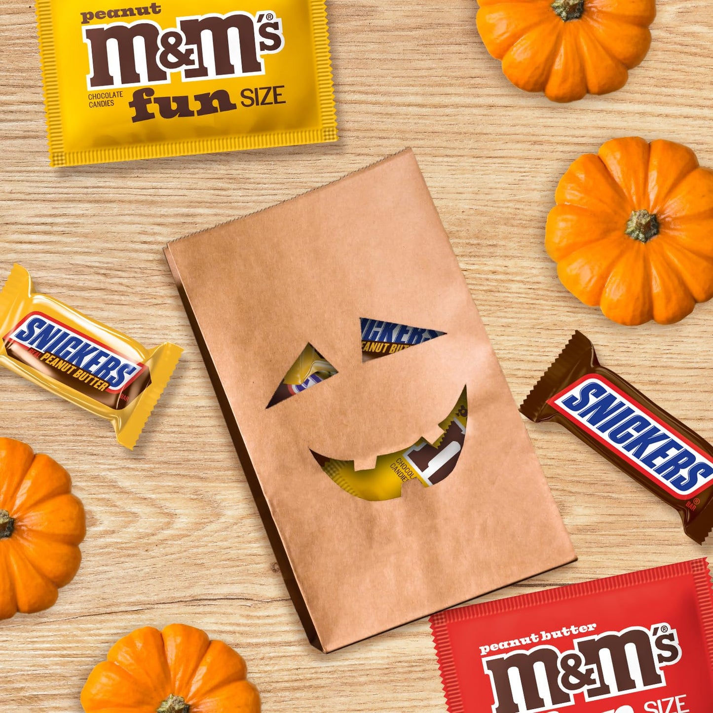 M&MS Peanut, SNICKERS Crunchy & SNICKERS Original Fun Size Trick or Treat Individually Wrapped Milk Chocolate Halloween Candy V