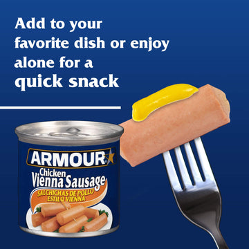 Armour Star Chicken Vienna Sausage, Canned Sausage, 4.6 Oz (Pack Of 24)