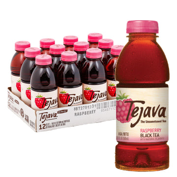 Tejava Unsweetened Raspberry Black Iced Tea, 16.9Oz Pet Bottles, Award Winning, Non-Gmo-Verified, From Rainforest Alliance-Certi