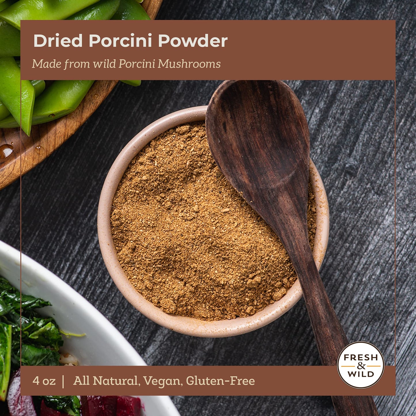 Fresh & Wild | Dried Porcini Powder | All Natural, Vegan, Gluten-Free | For Cooking in Pasta, Risotto, Soup, Casseroles and More