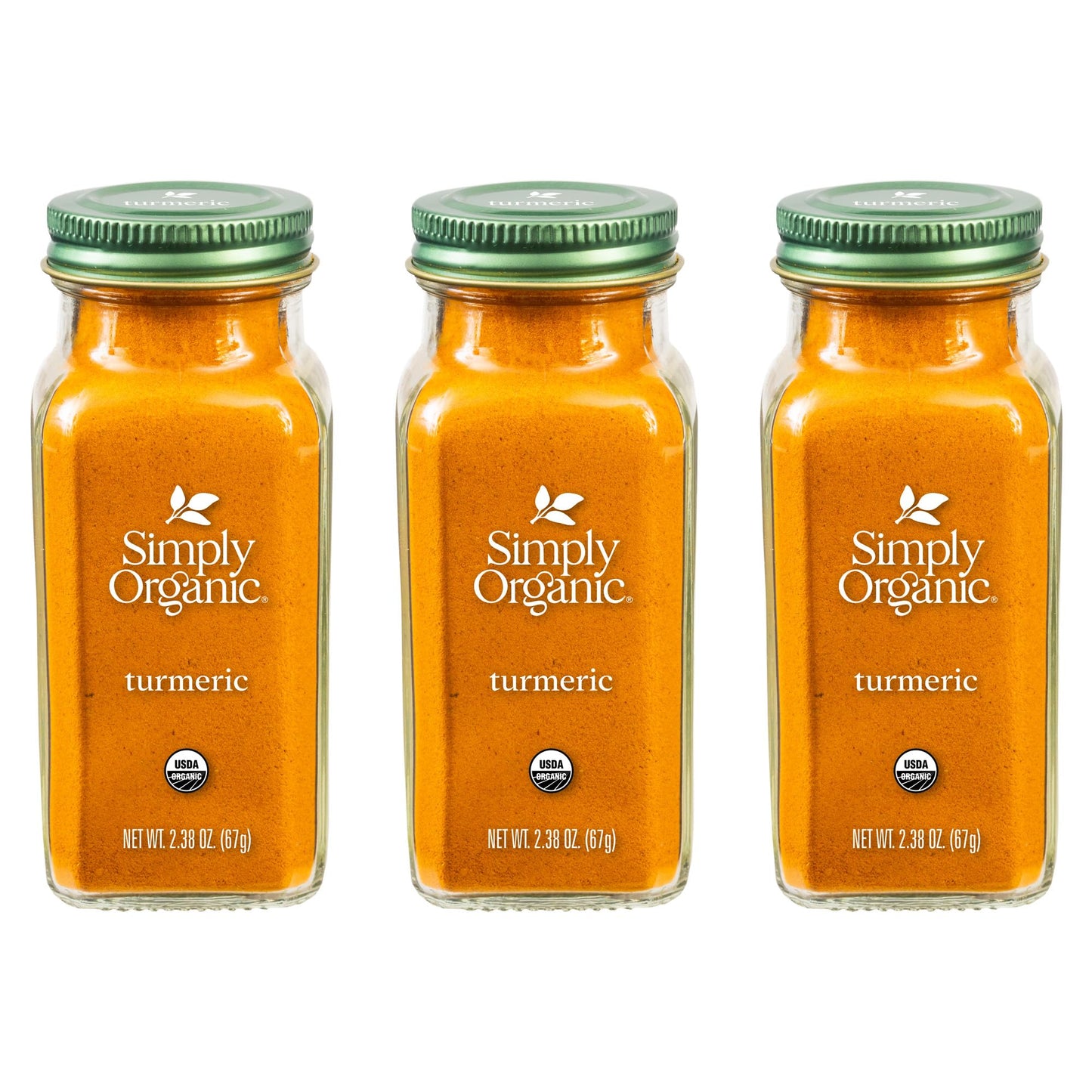 Simply Organic Ground Turmeric Root, 2.38 Ounce, Distinct Aroma, Ginger & Pepper-Like Flavor, Kosher, Non Gmo (Pack Of 3)