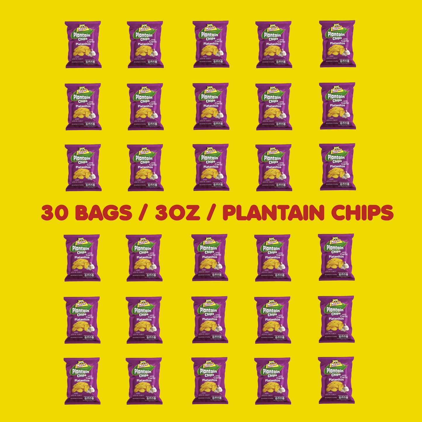 Mayt   Garlic Chips | Healthy Snacks | 3 Oz Snacks | Non Gmo | Gluten Free Snacks | Kosher | Garlic Chips Fried | Plantains Chip