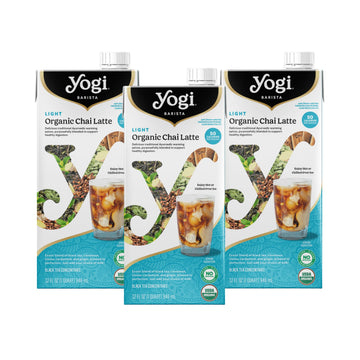 Yogi Barista Light Organic Chai Latte - 32 Fluid Oz (3 Pack) - Organic Chai Tea Concentrate - Supports Healthy Digestion - Inclu