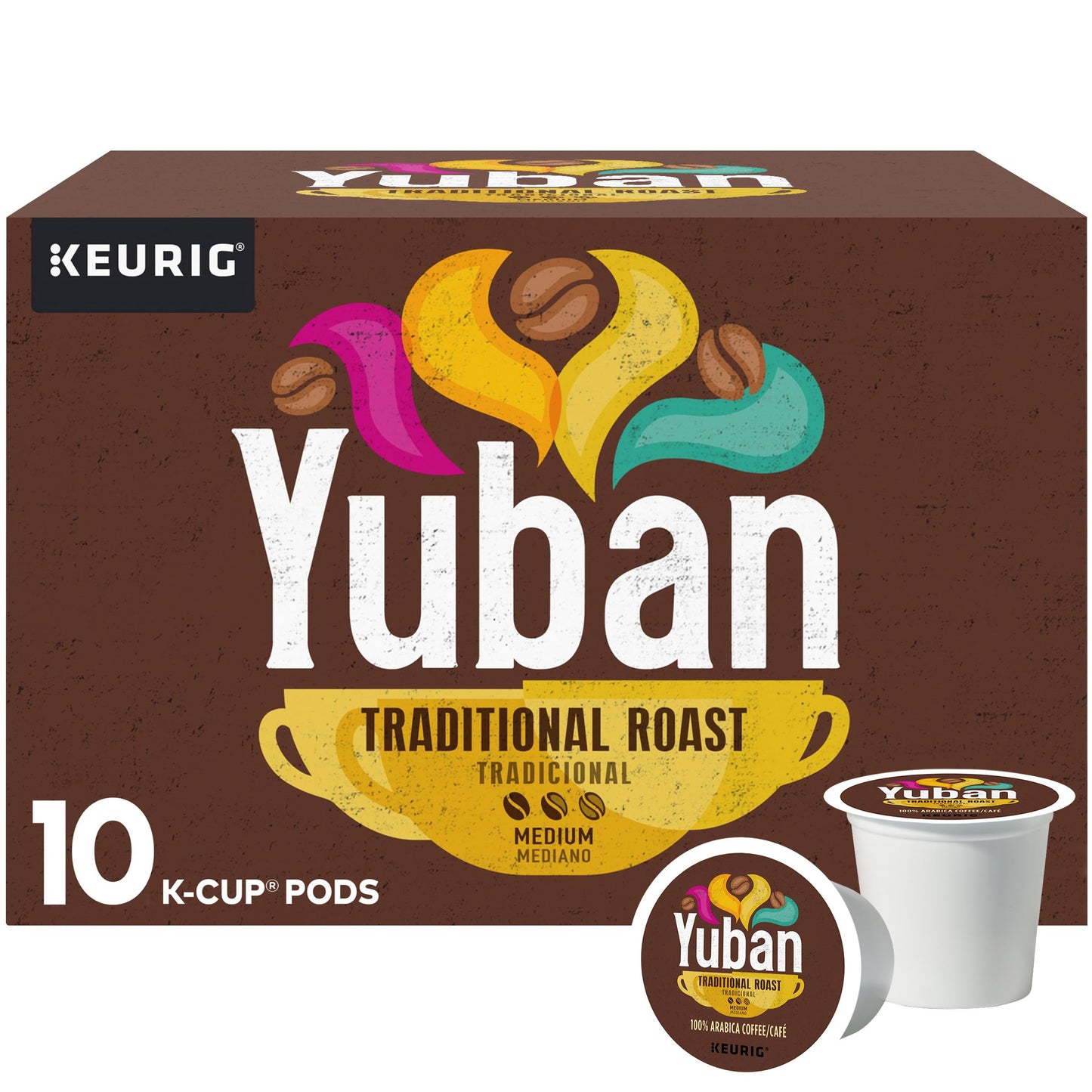 Yuban K-Cup Coffee Pods, Traditional Roast Medium, 10 ct Box, 3.1 OZ