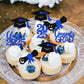 YCTHUNFISH 30 Pack Graduation Cupcake Toppers Glitter Class of 2025 Black Blue Bamboo