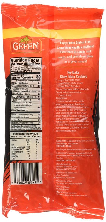 Gefen Gluten Free Chow Mein Noodles, Fine, 8 Ounce