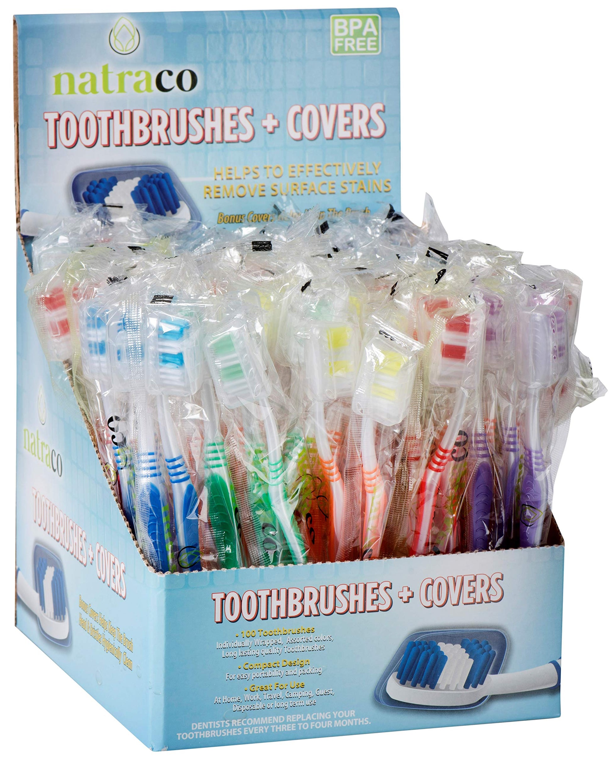 Bulk Toothbrush Pack With Hygienic Covers  Premium Quality Individually Wrapped Colorful Tooth Brushes  Medium Soft Bristles Per