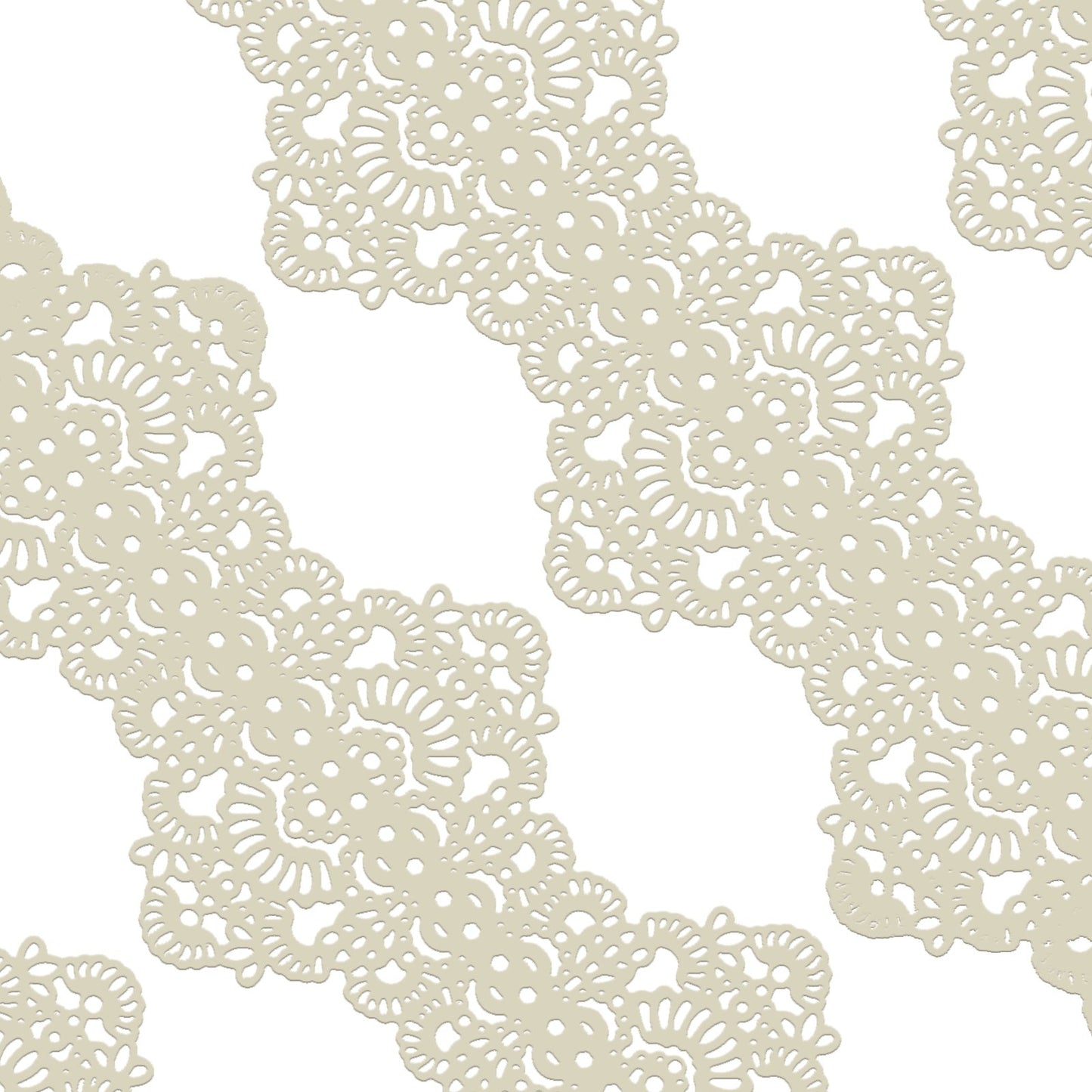 FUNSHOWCASE Edible Cake Lace Applique Set, Art Nouveau Style, Ivory White, 14-inch, 10-piece, Model 1321