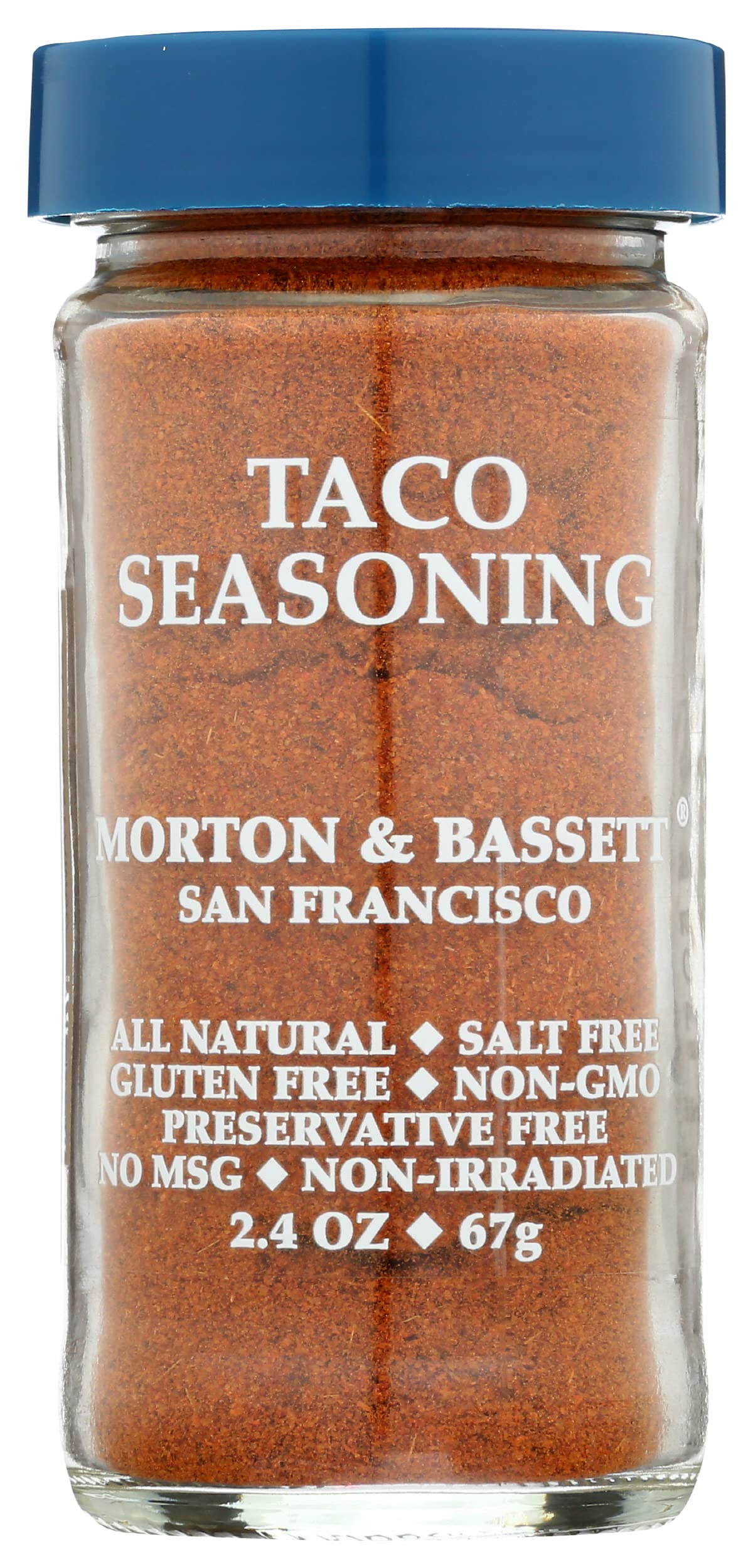 Morton & Bassett Taco Seasoning, Salt Free, No MSG, 2.4 Ounces (Pack of 3), Natural