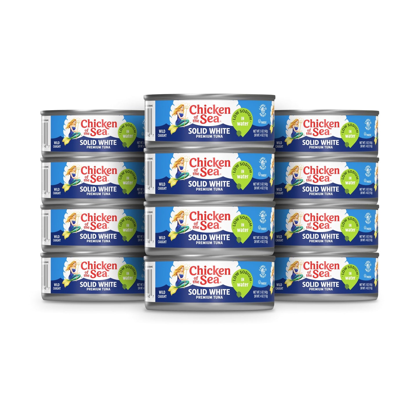 Chicken of the Sea Albacore Tuna in Water, Low Sodium, 5 oz Can, Pack of 12