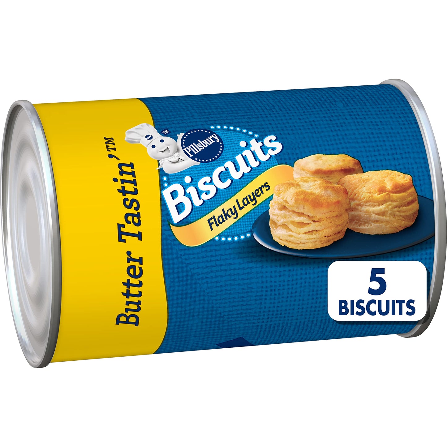 Pillsbury Flaky Layers Butter Tastin Canned Biscuits, 5 Ct, 6 oz