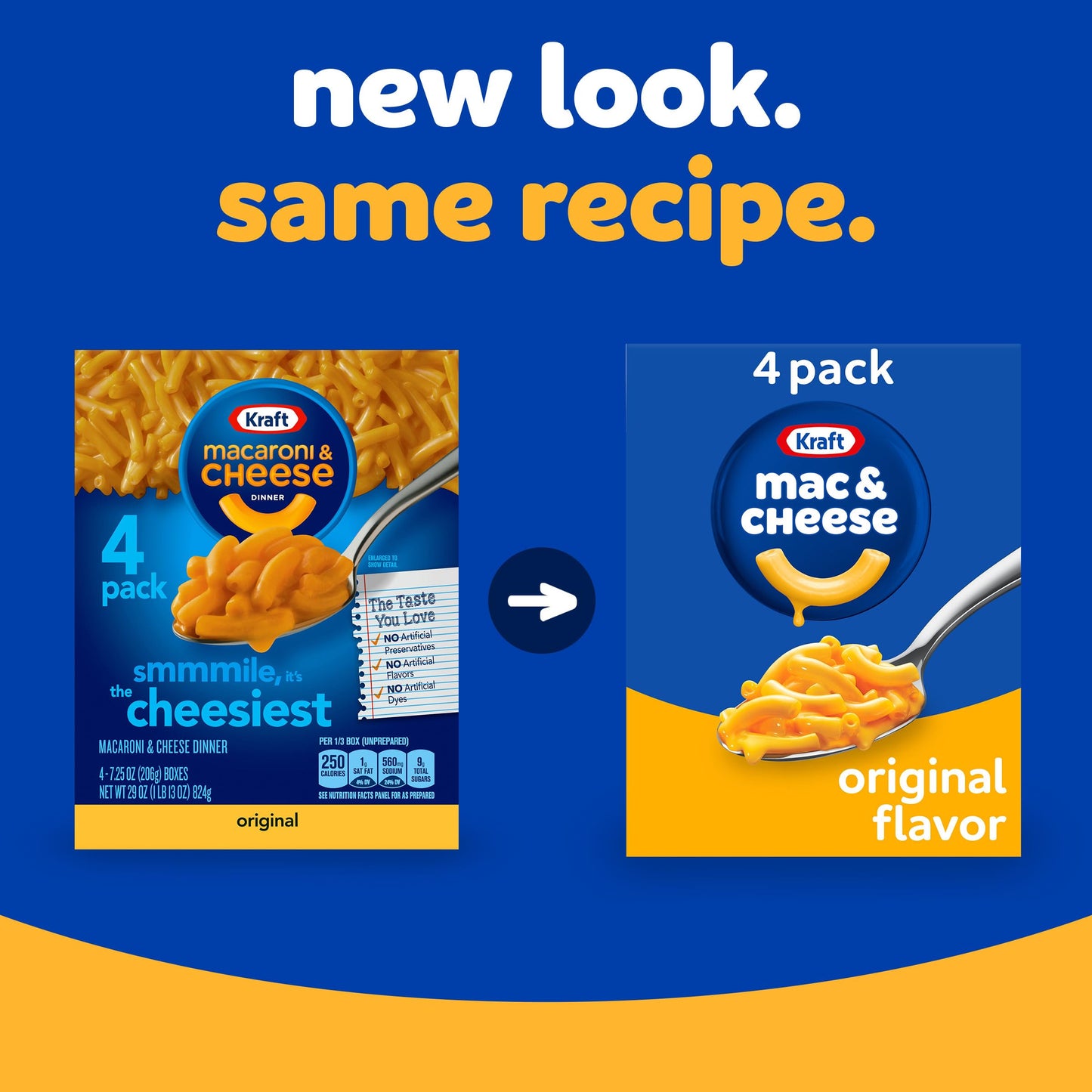 Kraft Original Mac & Cheese Macaroni And Cheese Dinner, 4 Ct Pack, 7.25 Oz Boxes