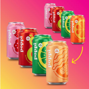 Poppi Sparkling Prebiotic Soda with Apple Cider Vinegar, Variety Pack, 12 Fl Oz, Pack of 12