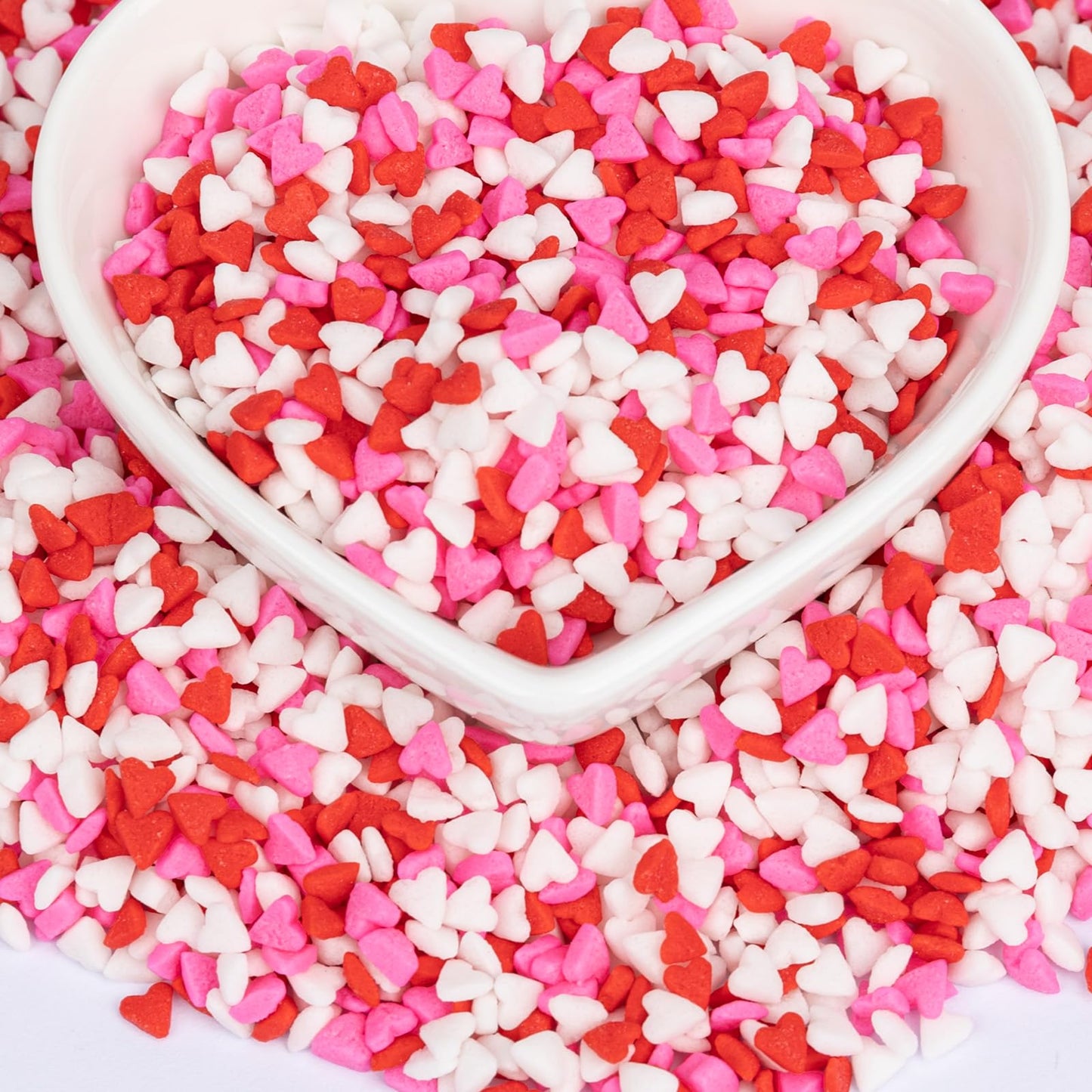 Twisweet Mini Heart Sprinkles For Cake Decorating  Edible Red Pink White Sugar Sprinkles  Mix Baking Candy  Cupcake Topper Cookie Ice Cream Cake Decorations  Valentine MotherS Day Birthday Wedding Party Supplies (100G/3.53Oz)