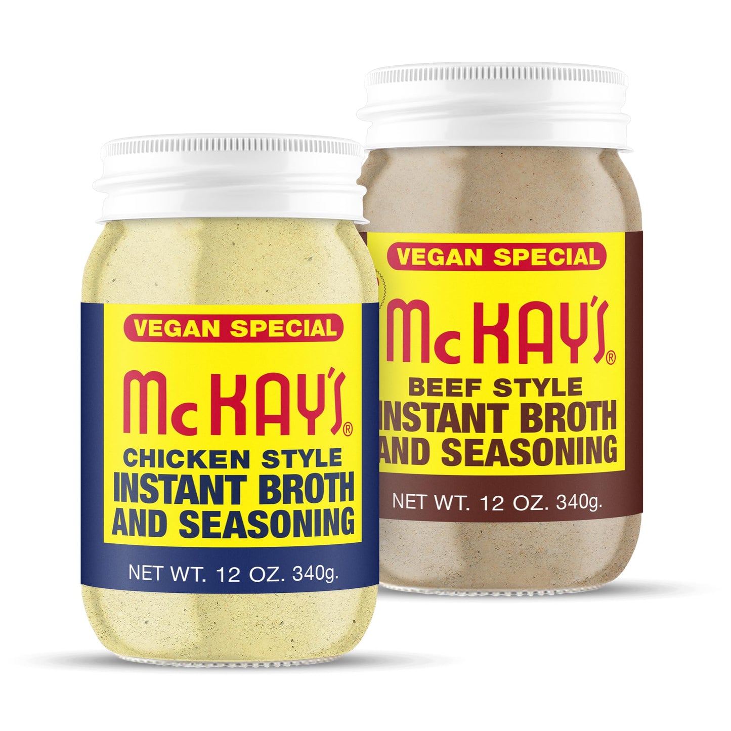Mc Kay's Chicken and Beef Flavored Powdered Soup Seasoning, Gluten Free Instant Broth, Bullion Cubes Substitute, Est. 1945 (Vega