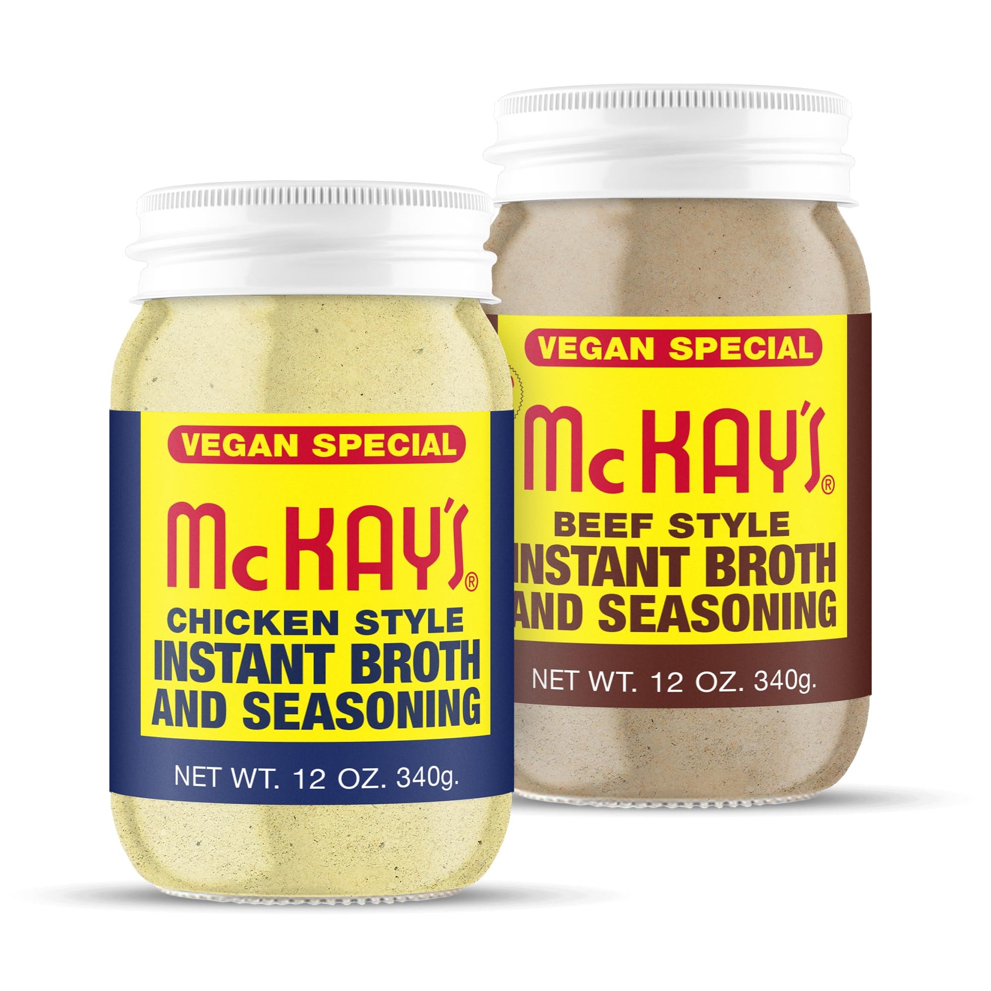 Mc Kay's Chicken and Beef Flavored Powdered Soup Seasoning, Gluten Free Instant Broth, Bullion Cubes Substitute, Est. 1945 (Vega