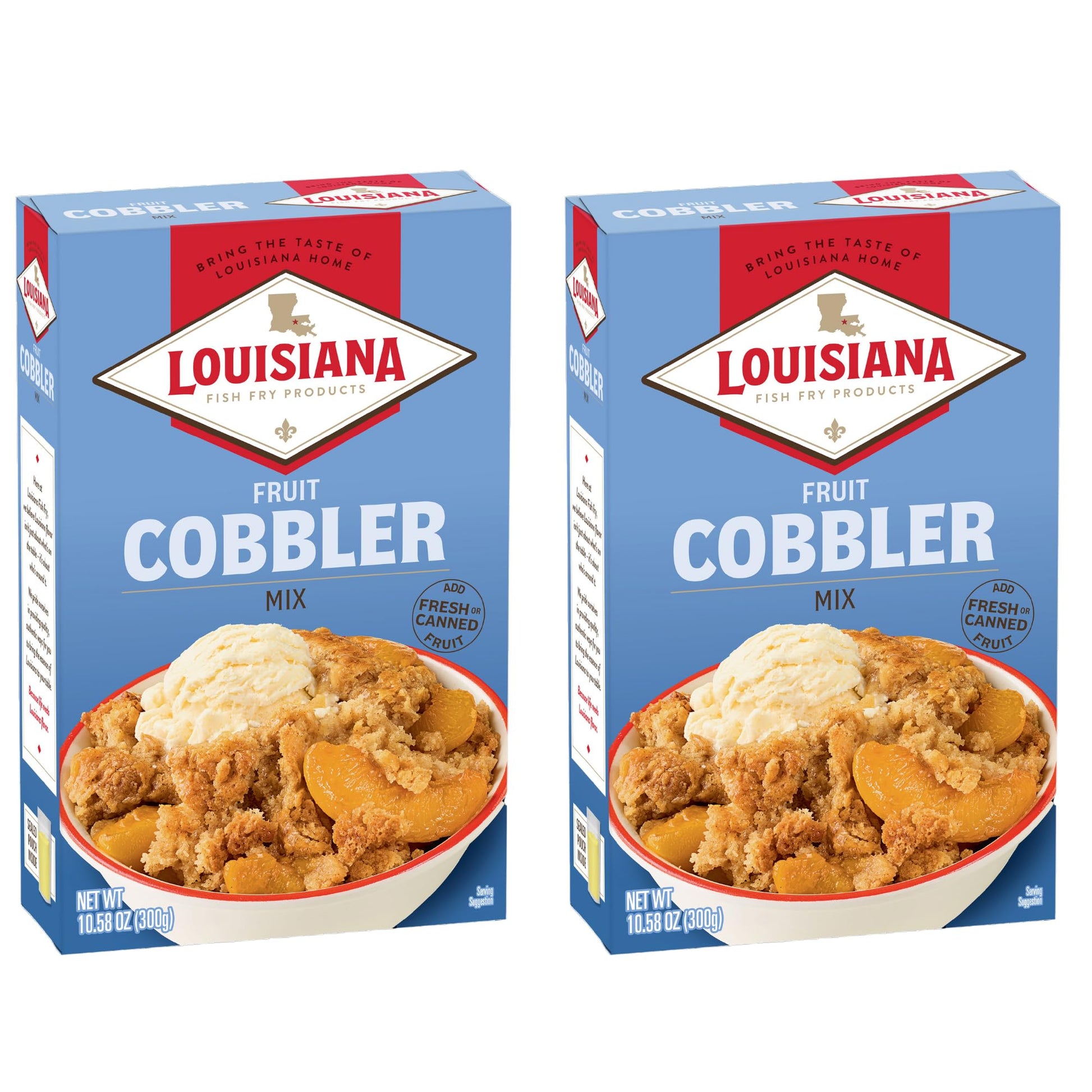 Louisiana Fish Fry Cobbler Mix - Just Add Fruit, 10.58 oz. (Pack of 2)
