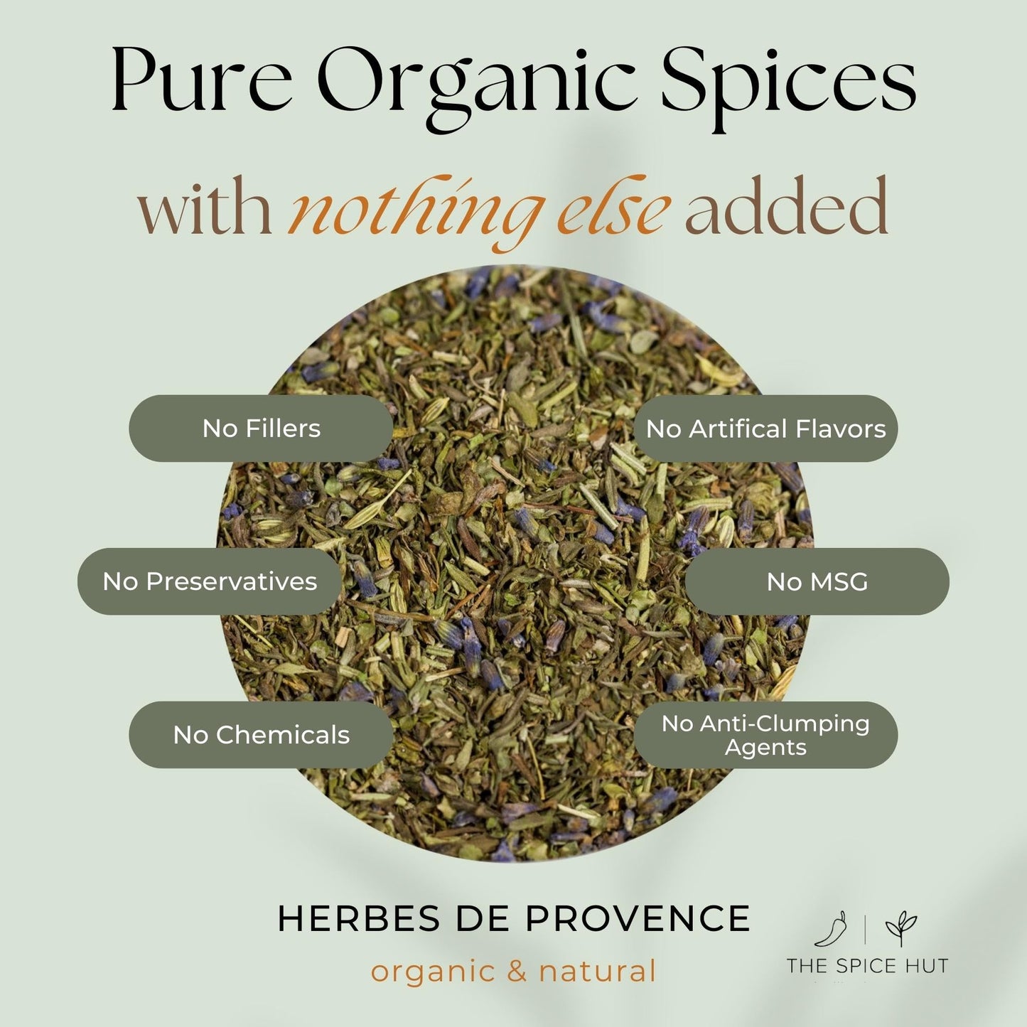 Spice Hut - Organic Herbes De Provence Seasoning Mix With Lavender, Salt Free, Authentic Provencal Blend- French Herbs De Proven