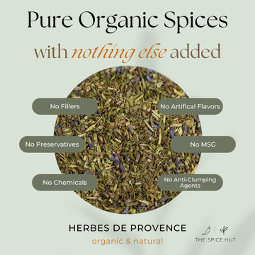 Spice Hut - Organic Herbes De Provence Seasoning Mix With Lavender, Salt Free, Authentic Provencal Blend- French Herbs De Proven