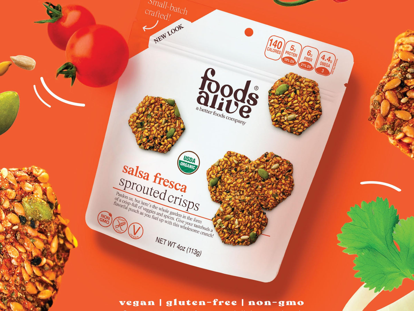 Foods Alive | Organic Salsa Fresca Sprouted Crisps | 4 oz (6-Pack)