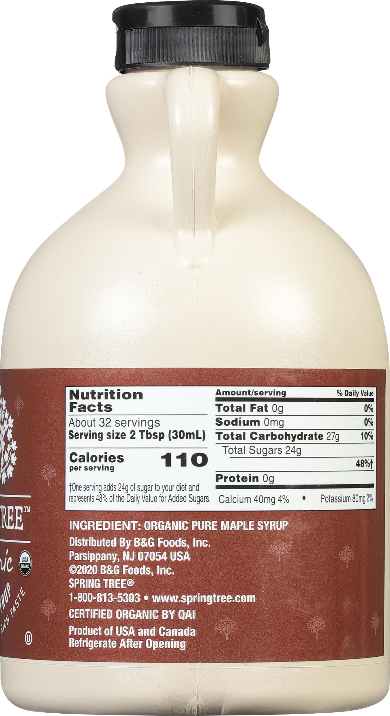 Spring Tree Certified Organic Pure Maple Syrup, Grade A, 32 Ounce
