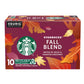 Starbucks K-Cup Coffee Pods, Medium Roast Coffee for Keurig Coffee Makers, Fall Blend, 100% Arabica, Limited Edition, 1 Box (10 