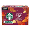 Starbucks K-Cup Coffee Pods, Medium Roast Coffee for Keurig Coffee Makers, Fall Blend, 100% Arabica, Limited Edition, 1 Box (10 