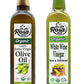 De La Rosa Organic Extra Virgin Olive Oil & White Wine Vinegar, Vegan, Non-GMO, 16.9 Oz (Pack of 2)