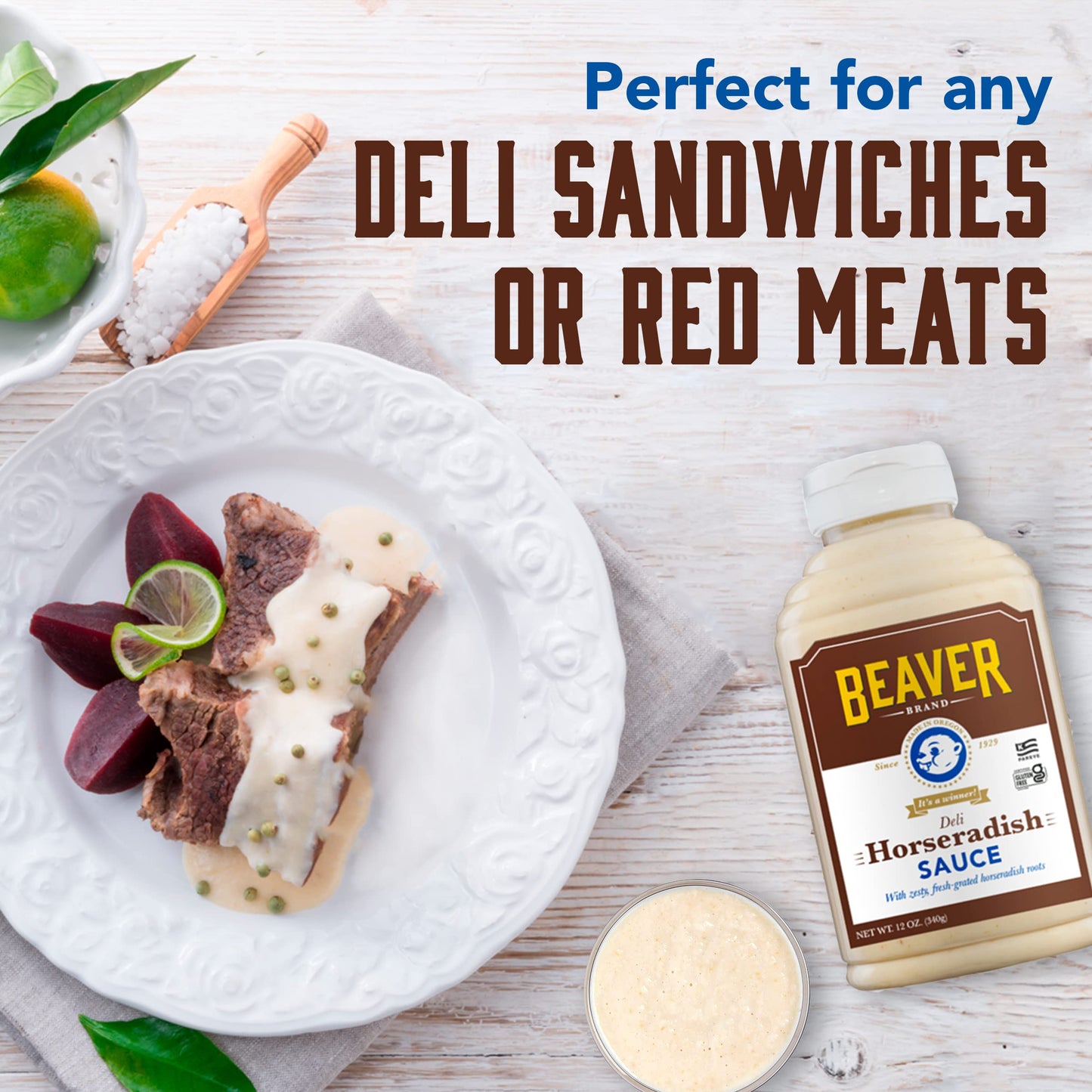 Beaver Deli Horseradish Sauce, 12 Oz Squeeze Bottle