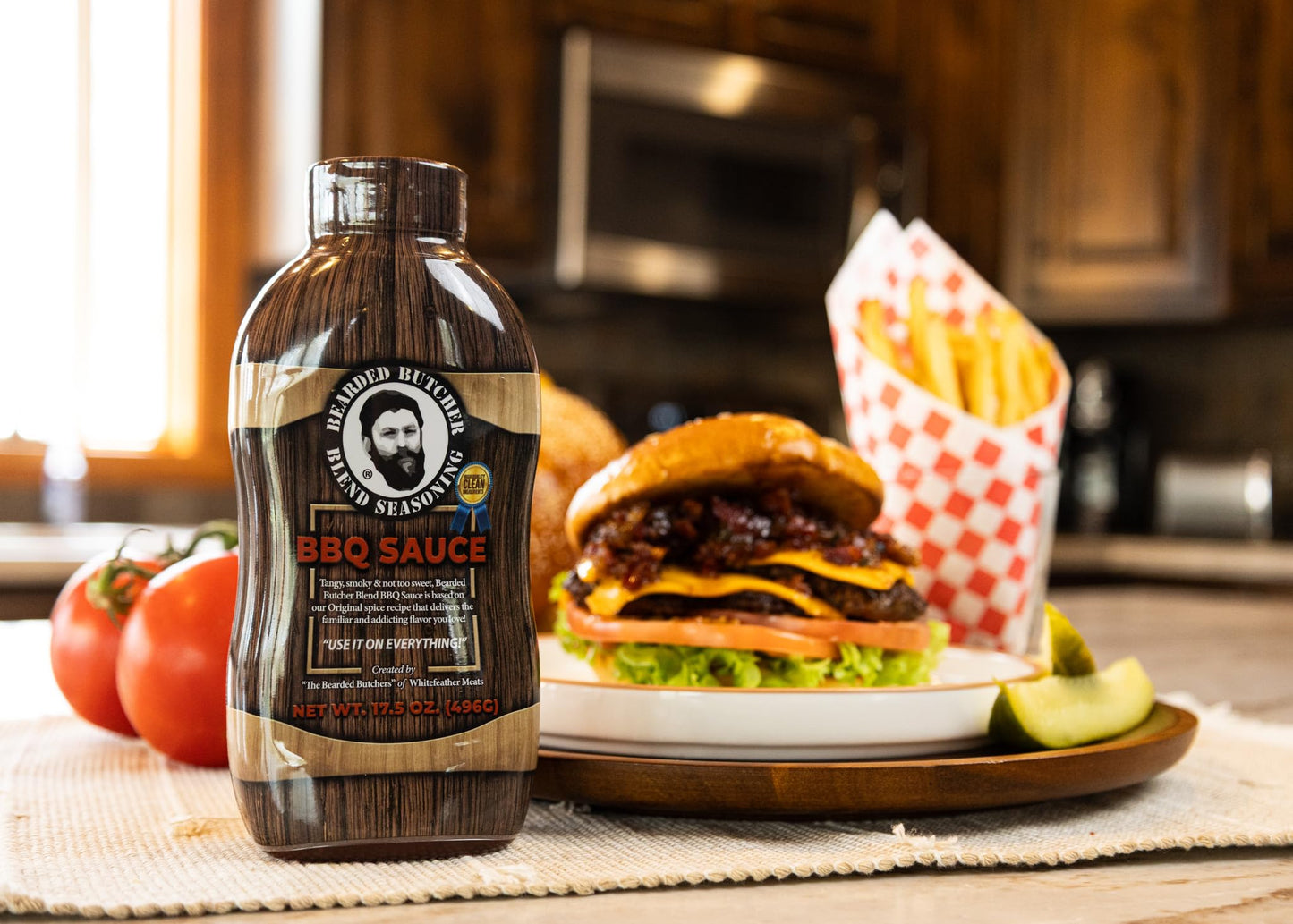 Bearded Butchers Bbq Sauce 17.5 Oz - Tangy & Smoky, Original Spice Blend, Gluten Free, No Msg, Real Ingredients, Perfect For Rib