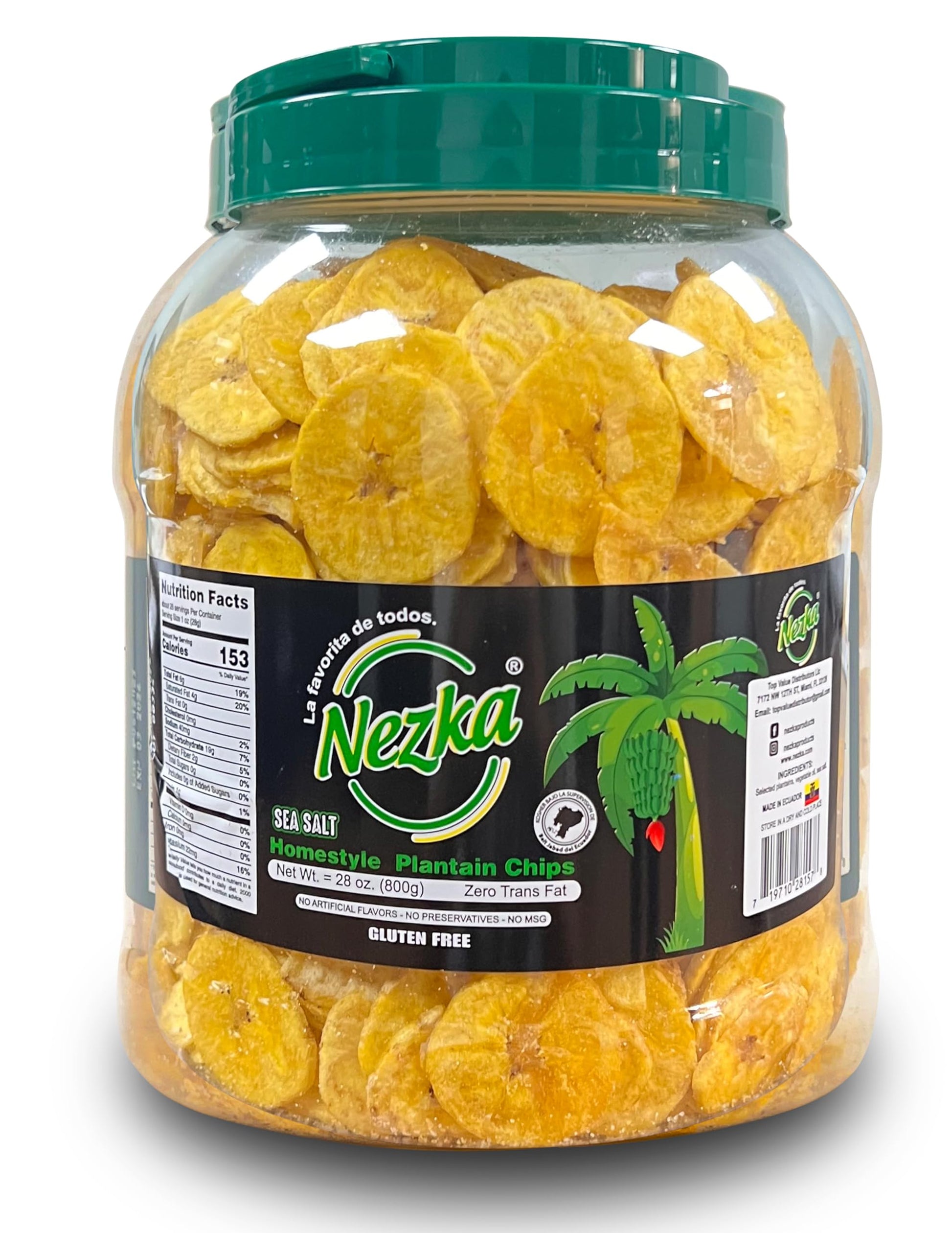 NEZKA Lightly Salted Plantain Chips - Gluten Free, Vegan - 28 Oz