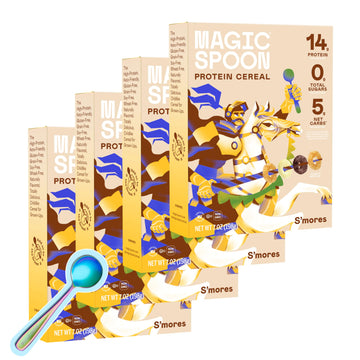 Magic Spoon Cereal - High Protein, Sugar Free, Gluten Free - 7 Ounce (Pack of 4) - Smores Flavor