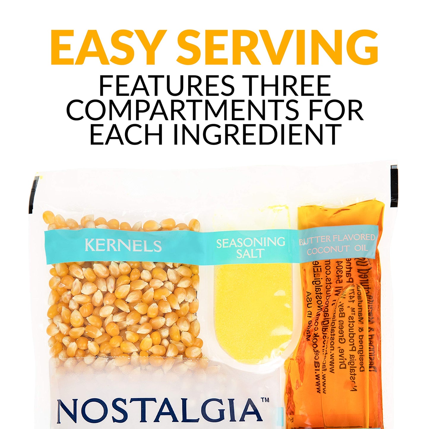 Nostalgia KPP824 Premium Popcorn Packs - 8 Ounce (24 Count) - Yellow Oil & Seasoning Salt