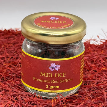 MELIKE Saffron – Premium Super Negin Threads, 2g, 100% Pure & Natural, Grade A Spice for Cooking, Tea & Desserts