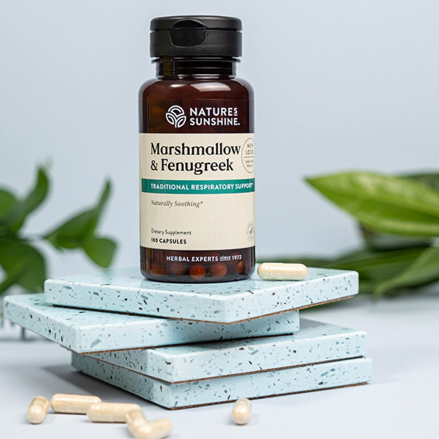 Natures Sunshine Marshmallow and Fenugreek compact pieces, 100 Count, Kosher