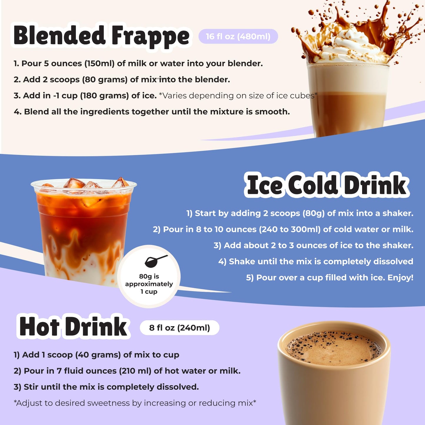 Premium Taro Blended Crme Powder Mix To Make Frappes, Bubble Tea, Boba Tea, Hot Or Iced Tea | Perfect For Home Or Cafe Or Restau