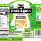 Once Again Organic Crunchy Peanut Butter, 9lbs (same as 9 jars) - Salt Free, Unsweetened - USDA Organic, Gluten Free Certified,