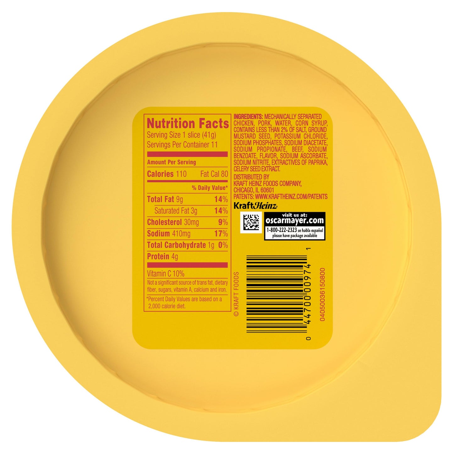 Oscar Mayer Thick Cut Bologna Sliced Lunch Meat (16 oz Pack)