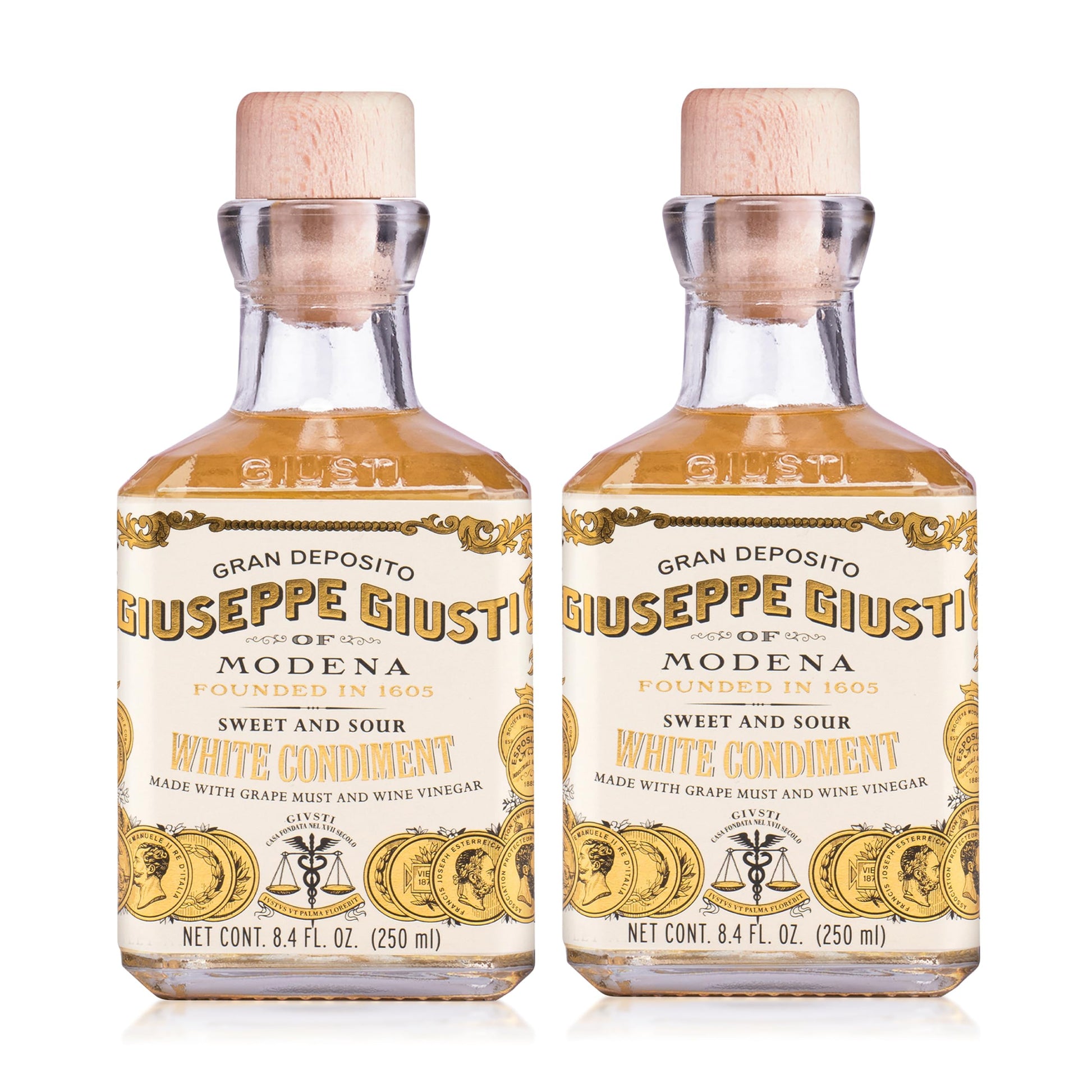 Giusti White Balsamic Vinegar Dressing, 8.45 fl oz (Pack of 2), Balsamic Vinegar of Modena yellow, Model 3817