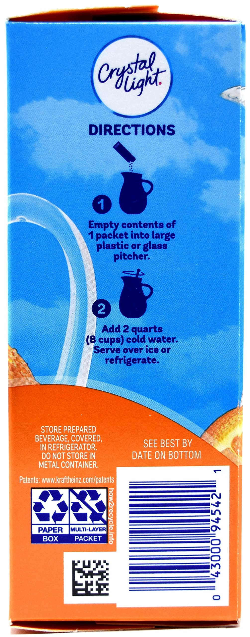 Crystal Light Pitcher Packets, Classic Orange, 2.5 OZ