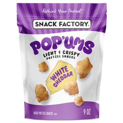 Snack Factory Popums White Cheddar Pretzel Snacks, 9 Oz Bag
