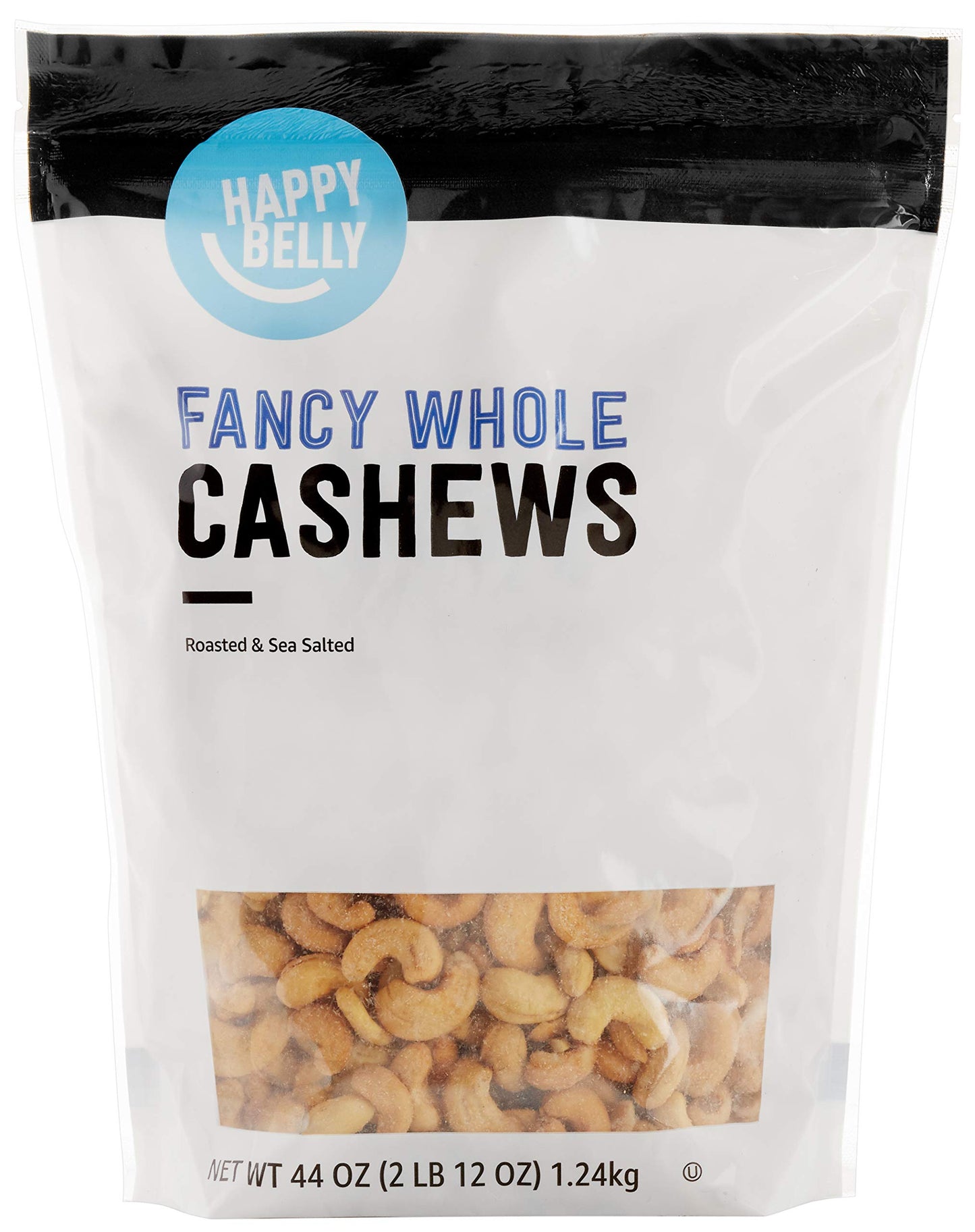 Happy Belly Whole Cashews, Roasted & Sea Salted, 44 oz (Pack of 1)