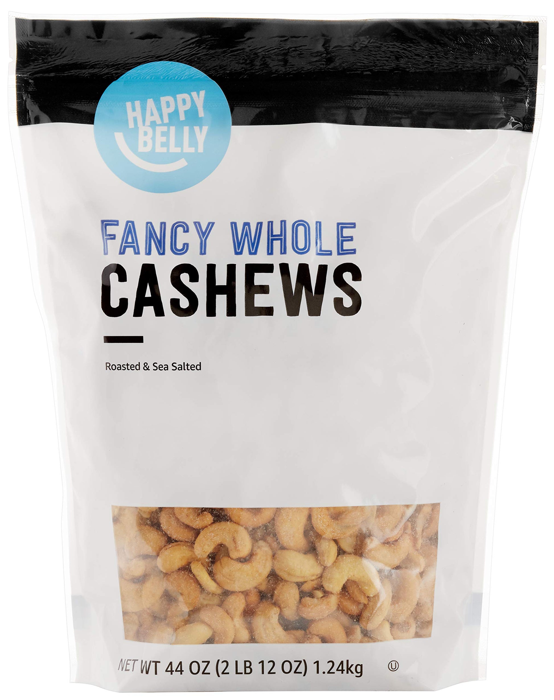 Happy Belly Whole Cashews, Roasted & Sea Salted, 44 oz (Pack of 1)