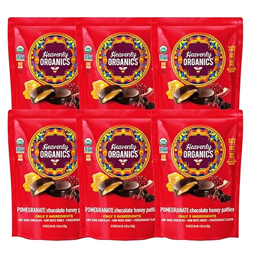 Heavenly Organics Chocolate Honey Pattie Pomegranate (6X4.66 Oz)