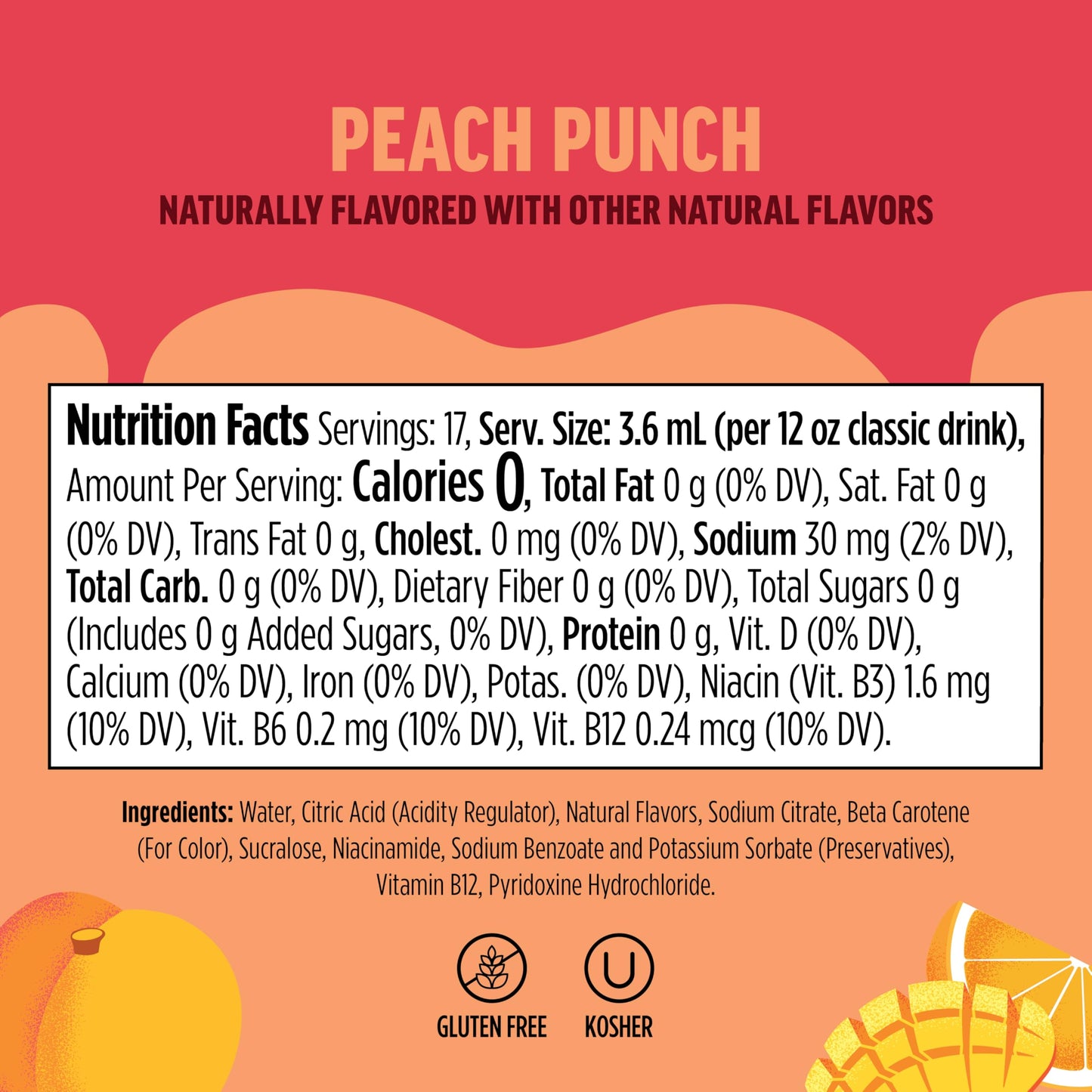 Ninja Thirsti Flavored Water Drops, Fruiti Chill Peach Punch, Bold Fruit Flavor, Sparkling Or Still, Zero Calories, Zero Sugar,