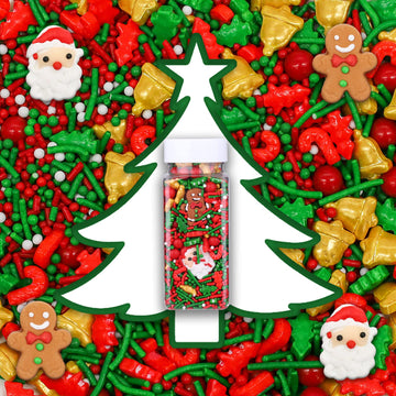 Lebery 1 Bottle Christmas Sprinkles Holiday Sprinkle Mix Christmas Tree Santa Claus Sprinkles Christmas Jimmies Red And Green Sp