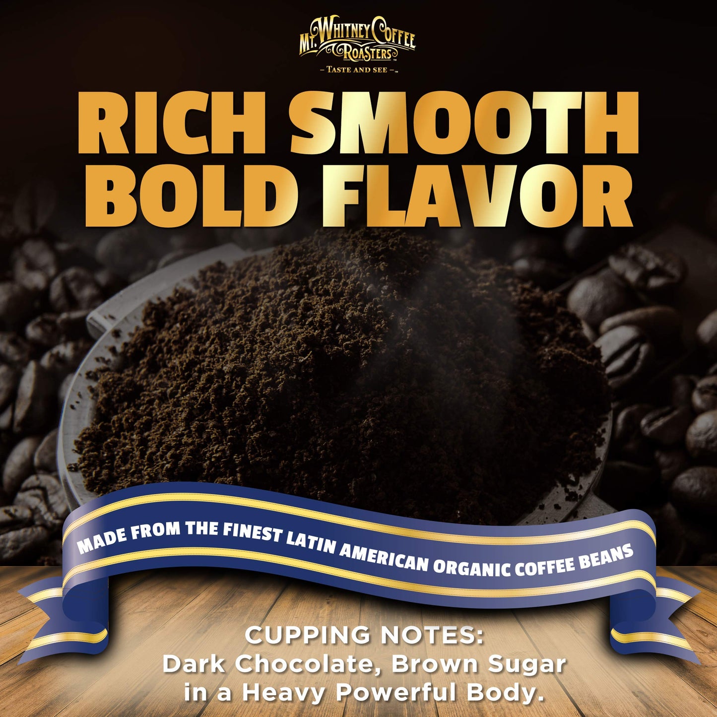 Mt. Whitney Organic French Roast, Dark Roast, Low Acid Coffee (Ground, 12 Oz)